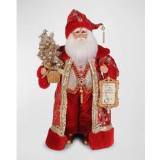 Karen Didion Scarlet Jeweled Santa Resin Red/White