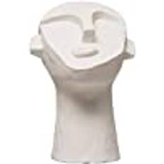 Bloomingville Decorative Items Bloomingville 9" White Cement Face Sculpture Hello Honey