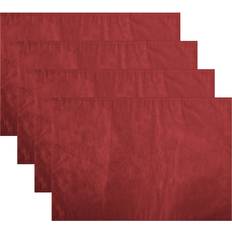 Polyester Place Mats Elrene Fashions Poinsettia Jacquard Holiday Place Mat Red