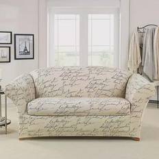 Loose Covers Waverly Fit 2-piece Stretch Pen Pal Loose Sofa Cover White (228.6x)