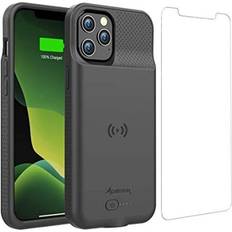 Iphone battery case Alpatronix Battery Case 6000mAh Slim Charger Cover with Wireless Charging for iPhone 12 Pro Max 6.7 Inch Black