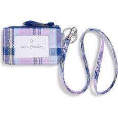 Vera Bradley Zip ID Case and Lanyard Set in Blue Star Medallion