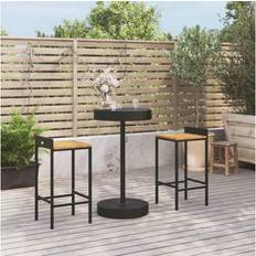 Svarte Bargrupper vidaXL 3 Poly Rattan&Solid