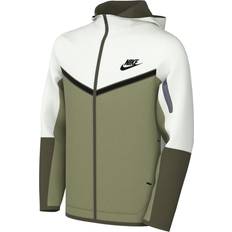 Nike Boy's Sportswear Tech Fleece Full Zip Hoodie - Summit White/Alligator/Rough Green/Black (CU9223-121)