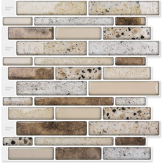 Kitchen backsplash Art3d peel and stick kitchen backsplash self-adhesive wall brown