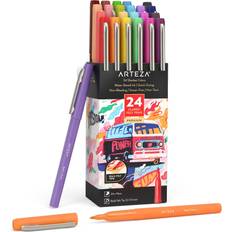 Arteza Set of Classic Felt Pens Sherbet Collection Assorted Colors Fiber tip 24 Pieces