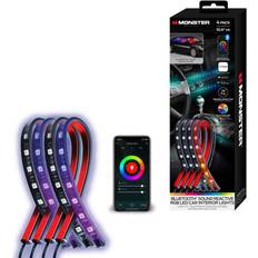 Lighting Monster LED Bluetooth Sound-Reactive Multi-Color Car Interior Customize with Night Light