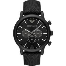Emporio Armani Wrist Watches Emporio Armani Black Silicone and Chronograph
