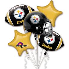 Anagram Bouquet Steelers Foil Balloons, Multicolor