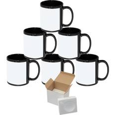 MR.R 11oz Set of 6 Sublimation Blank Coffee Mugs,Cup Blank White