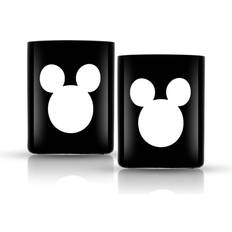 Black Drinking Glasses Joyjolt Disney Luxury Mickey Mouse Double Old Fashion oz-Set of 2 Drinking Glass