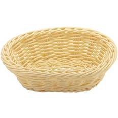 Beige Bread Baskets WB-1503-N Oval Polyweave Roll Bread Basket