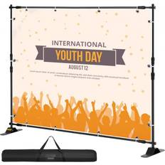 Photo booth backdrop VEVOR 8x10Ft Banner Stand Heavy-Duty Step and Repeat Backdrop Telescopic Adjustable US