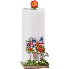 Red Paper Towel Holders Hand-Painted Americana Standing Paper Towel Holder