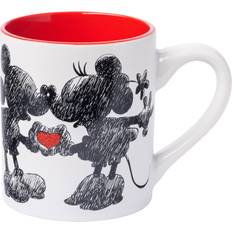 Silver Buffalo Disney Mickey And Minnie Sketchbook Glitter Ceramic Mug