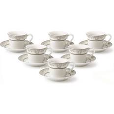 BergHOFF Essentials 4oz Porcelain Cup & Saucers, Set of 4