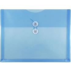Jam Paper Envelopes & Mailing Supplies Jam Paper 9 3/4'' x 13'' 12pk Plastic Envelopes with Button and String Tie Closure, Letter Booklet Blue