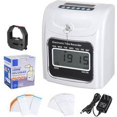 Alarm Clocks Yescom Employee Attendance Punch Time Clock Payroll Recorder LCD Display w/ 100 Cards