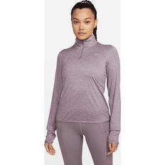 Nike Women's Dri-FIT Swift Element UV 1/4-Zip Running Top in Purple, FB4316-536