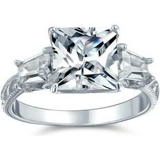 Bling Jewelry 3CT Princess Cut AAA CZ Solitaire Engagement .925 Silver