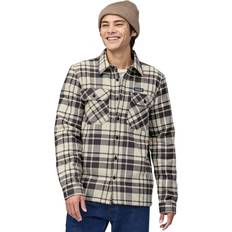 Patagonia Skjorter Patagonia Shirts M's Insulated Organic Cttn MW Fjord Flannel Shirt Ice Cps Smldr Blue for Men Beige