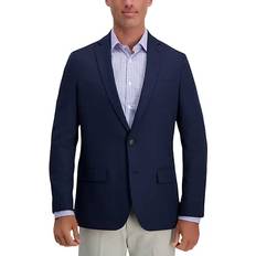 Blue - Men Blazers Haggar Men's The Active Series Classic Fit Gabardine Blazer, Indigo