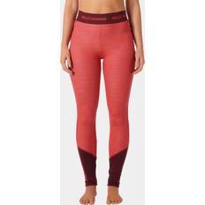 Red - Women Base Layer Pants Helly Hansen Women's Lifa Merino Midweight Layer Trousers Red Poppy Red