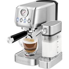 Mixpresso STGCM15-SS/BK Espresso Maker With Milk Frother, 15 Bar