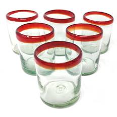 Red Drinking Glasses Dos Sueños Hand Blown Mexican Drinking Glass