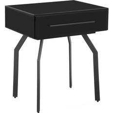 Black glass end tables TOV Furniture End Black Black Santana Small Table