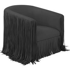 Black Lounge Chairs TOV Furniture Accent Black Black Shag Me Lounge Chair