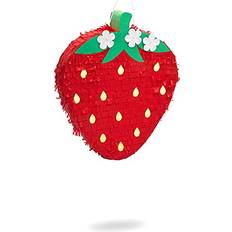 Sparkle and Bash Strawberry piñata for fruit summer birthday party decorations, small 16.5x13x3in