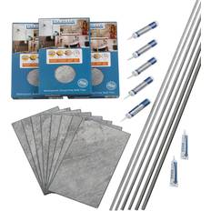 Tiles ACP Palisade 25.6 14.8 Tile Shower and Tub Surround Kit in Silver Lake