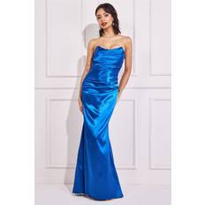 Popilush Lace Shapewear Dress V Neck Satin Drape Maxi Dress