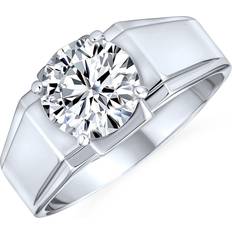Bling Jewelry Statement 6CT Solitaire AAA CZ Unisex Mens Engagement Wedding