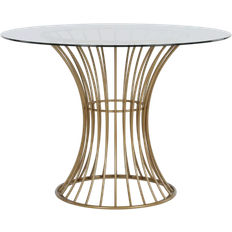 Round glass top dining tables CosmoLiving by Cosmopolitan Westwood Gold/Clear Dining Table 42"