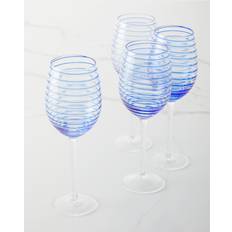 Godinger Meridian Stemless Wine Glasses, Blue - Set of 4