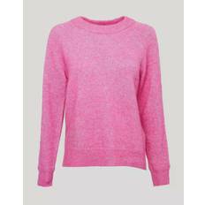 Selected Lulu Ls Knit O-Neck Fuchsia Purple