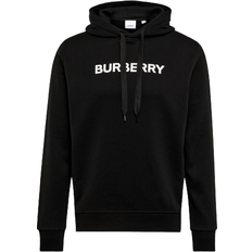 Burberry Men Sweaters Burberry Ansdel Logo Print Hoodie - Black