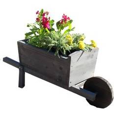 Wood Rustic Wheelbarrow Planter