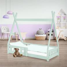 Blau Kinderbetten Kinderbett minze tipi rausfallschutz kinderhaus holzbett kiefernholz