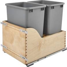 Kitchen Cabinets Rev-A-Shelf 4WCSC-1835DM-2 Double 35 Qt Pull-Out Cabinet Waste Container