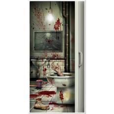 Doorway Party Curtains Beistle Creepy Bathroom Halloween Door Cover Decoration Red One-Size