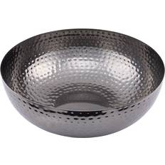 Stainless Steel Bowls Storied Home Oxidized Silver Round Hammered Metal Serving Bowl