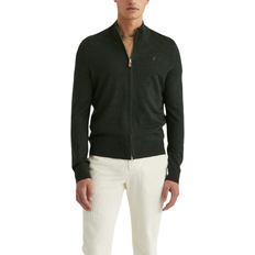 Morris Merino Zip Cardigan - Olive