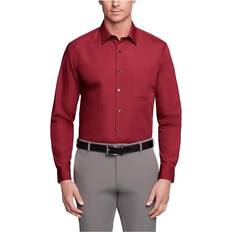 Men - Red Shirts Van Heusen Men's Regular Fit Poplin Dress Shirt - Magenta