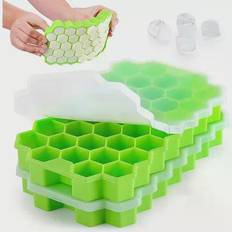 glacio Ice Cube Molds - Silicone Combo Trays - Sphere Ice Mold Ball Maker  with Lid & Large Square Tray - Set of 2 