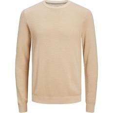 Jack & Jones Atlas Round Neck Knitted Sweater - Beige/Oatmeal