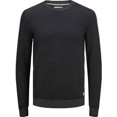 Jack & Jones Atlas Round Neck Knitted Sweater - Grey/Dark Grey Melange