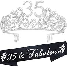 35th Birthday Gifts for Womens 35th Birthday Tiara and Sash 35th Birthday Decorations